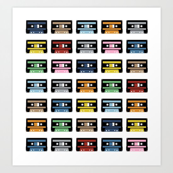 Rainbow Black Tapes Art Print