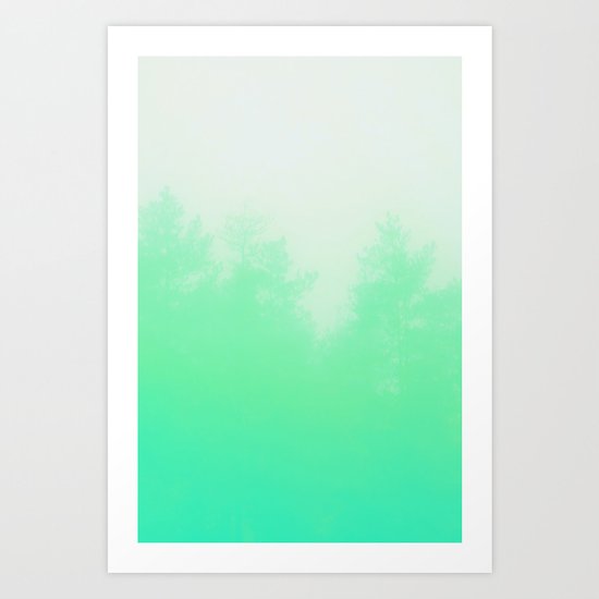 Out of focus - cool green Art Print
