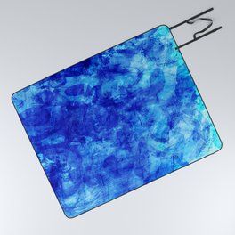 Blue Mushrooms - Zu hause Marine blue Abstract Art Picnic Blanket