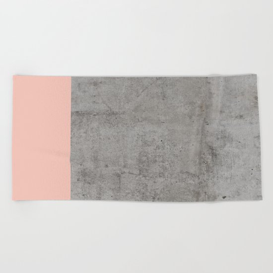 Pale Pink on Concrete Beach Towel