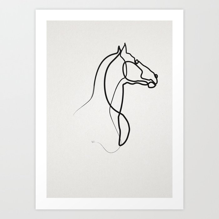 oneline Horse 0301 Art Print