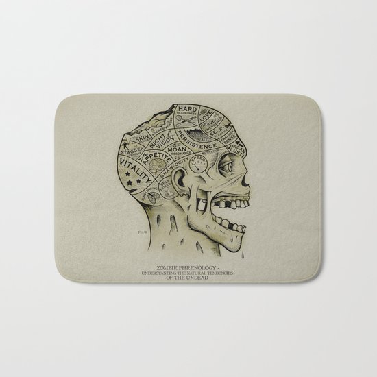 Zombie Phrenology Bath Mat