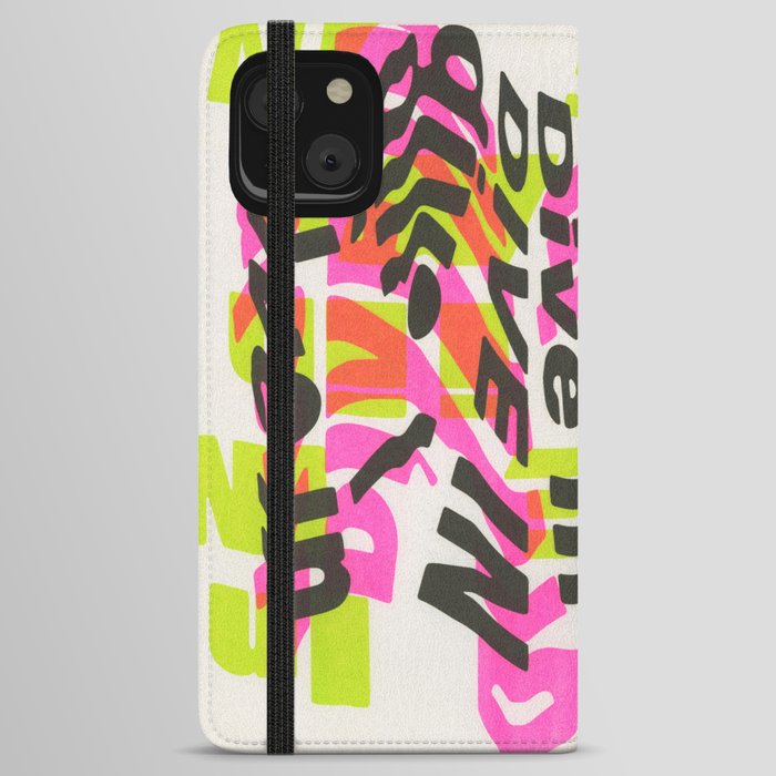 "Dive In" Pink, Green & Black iPhone Wallet Case
