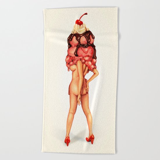 Ice Cream Girl 3 Beach Towel