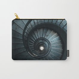 Blue spiral modern staircase Carry-All Pouch | Step, Viewfromthetop, Photo, Bluestairway, Modernstaircase, Endless, Geometric, Staircase, Climbing, Inside 