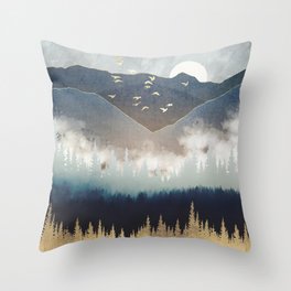 Blue Mountain Mist Throw Pillow