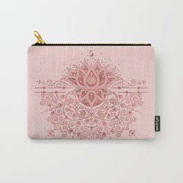 Sacred Lotus Mandala – Rose Gold & Blush Palette Carry-All Pouch