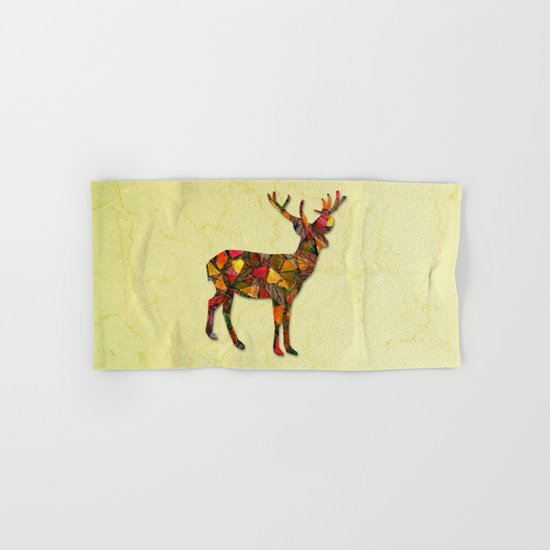 Animal Mosaic - The Deer Hand & Bath Towel