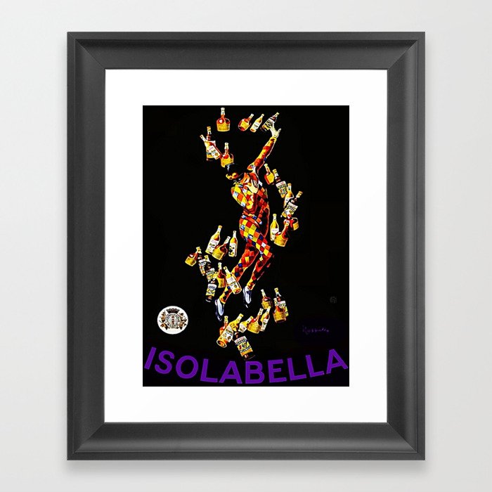 Vintage 1920's Leonetto Cappiello  IsolaBella Lithograph Advertising Wall Art Style 3 purple text Framed Art Print