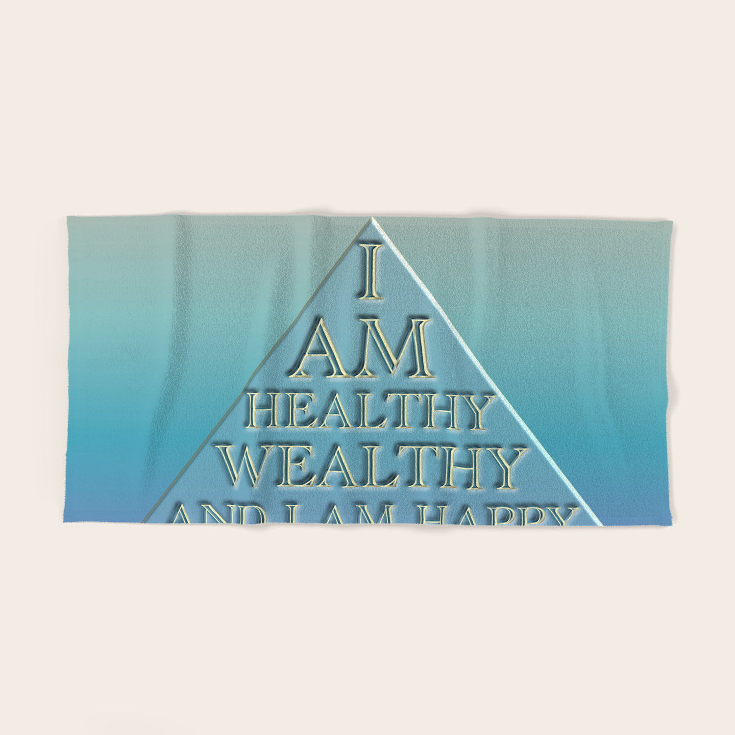 I Am Healthy Wealthy And I Am Happy Hand Bath Towel By Barefootartonline Society6