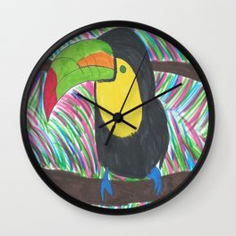 Colorful Tropical Toucan Wall Clock | Tropical, Tropicalbirds, Jungle, Colorfultoucan, Tropicalparadise, Toucan, Drawing, Birdlovers, Ink Pen, Tropicaltoucan 