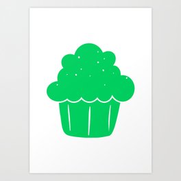 Cupcake (Green) Art Print | Vector 