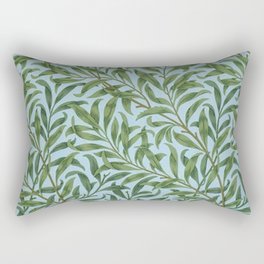 William Morris Willow Bough and Leaves Textile Floral Pattern Rectangular Pillow