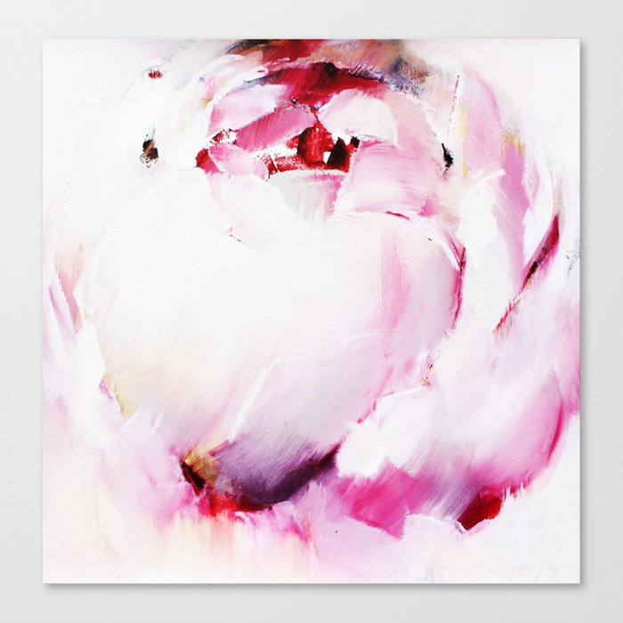 Peony love in pink Canvas Print
