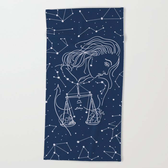 Libra zodiac sign Beach Towel