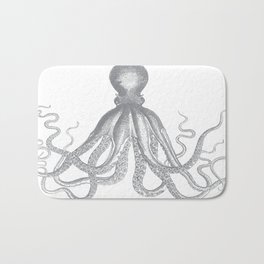 Octopus | Vintage Octopus | Tentacles | Grey and White | Bath Mat