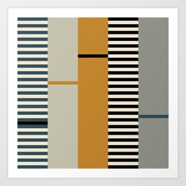 Irregular Stripes 2 neutral Art Print