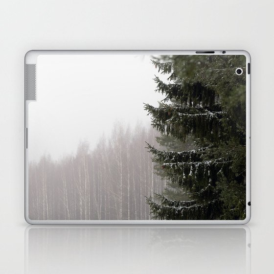 Pine Tree in Winter Landscape Finland Laptop & iPad Skin