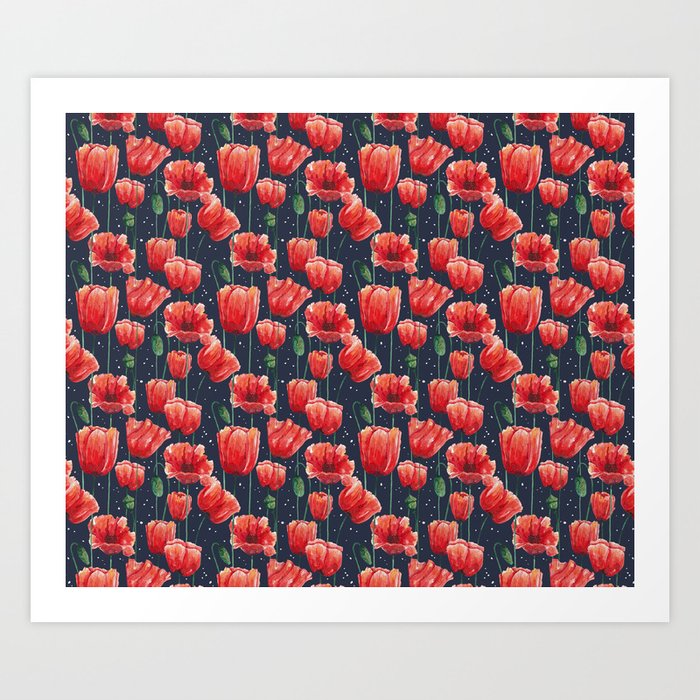 Poppies Garden Art Print