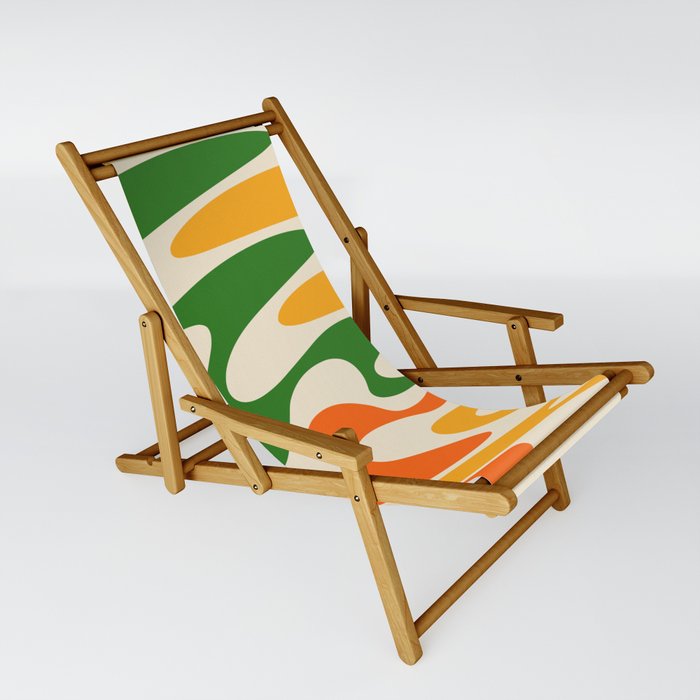 Retro Wave Pattern 635 Sling Chair