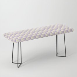 Smiley Faces On Checkerboard (Yellow Beige & Lilac)  Bench