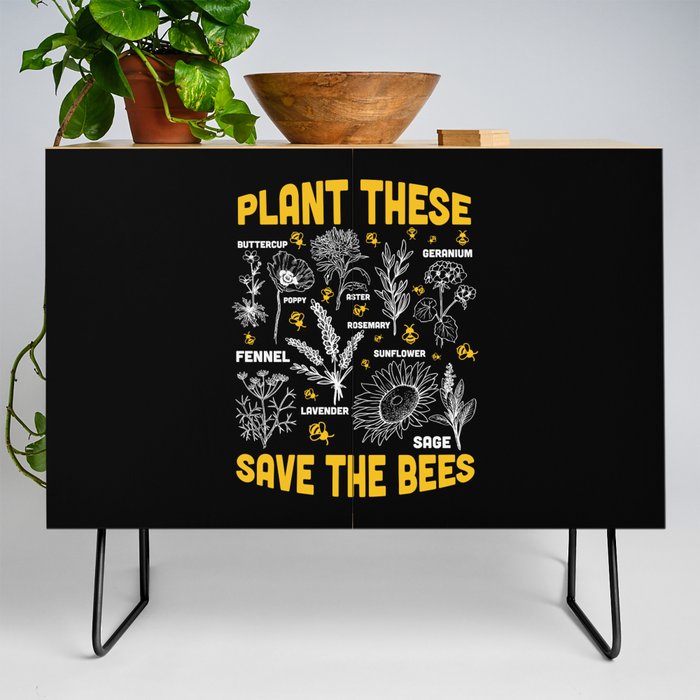 Plant These Save The Bees Credenza