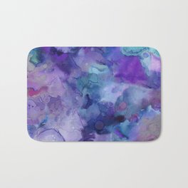 Abstract Colorful Purple Watercolor Bath Mat