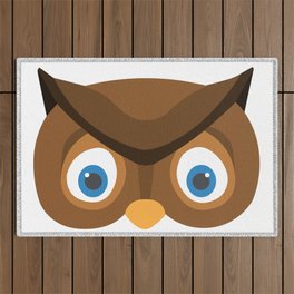 Cute Owl Face Outdoor Rug