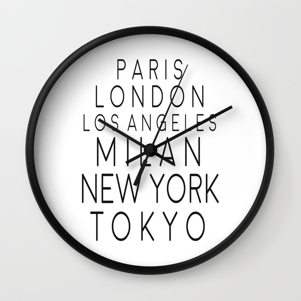 Paris London Los Angeles New York Tokyo Home Decor Fashion Print Wall Art Wall Clock By Vanja Cvetkovic Society6 Paris London Los Angeles New York Tokyo Home Decor Fashion Print Wall Art Wall Clock By Vanja Cvetkovic Society6