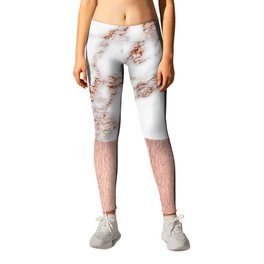 Rose gold marble and foil Leggings