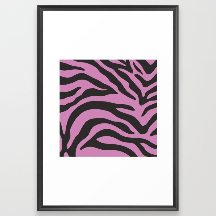 Pink Zebra Coat Print Framed Art Print