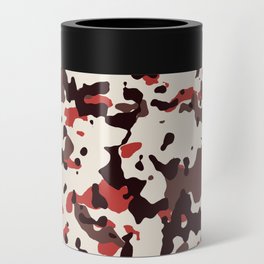 Borwn, Red and White Camouflage Can Cooler