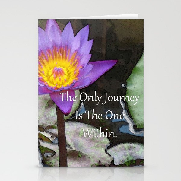 The Only Journey Is Within - Lotus Flower Art - Sharon Cummings Stationery Cards