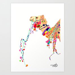 Khalifa Camel Art Print