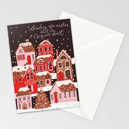 Gingerbread Village Stationery Card