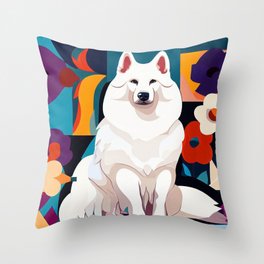 Samoyed Dog Throw Pillow