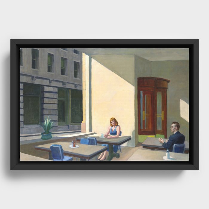 Edward hopper sunlight in a cafeteria Framed Canvas