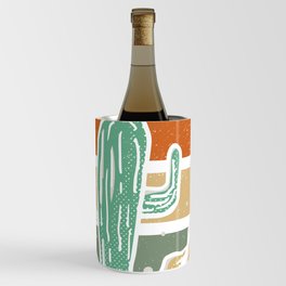 Retro Vintage Cactus Illustration Wine Chiller