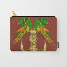 Tanjore Style Parrots Carry-All Pouch