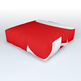 Number 9 (White & Red) Outdoor Floor Cushion