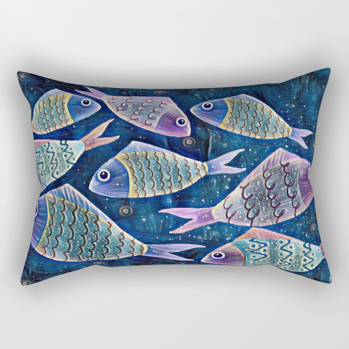 8 fish Rectangular Pillow
