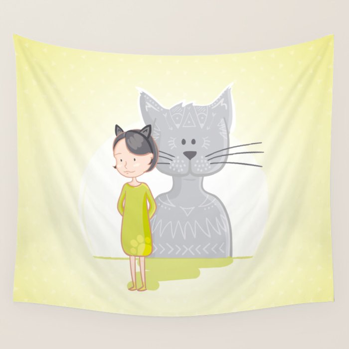 Cat's spirit Wall Tapestry