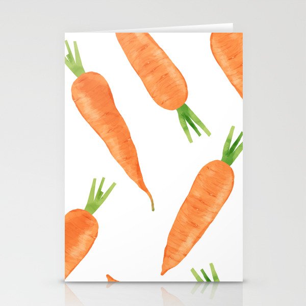 Raw carrot watercolor pattern print Stationery Cards