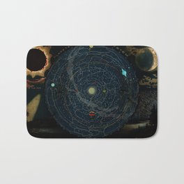 "Planetary System, Eclipse of the Sun, the Moon, the Zodiacal Light, Meteoric Shower" by Levi Walter Yaggi, 1887 Bath Mat