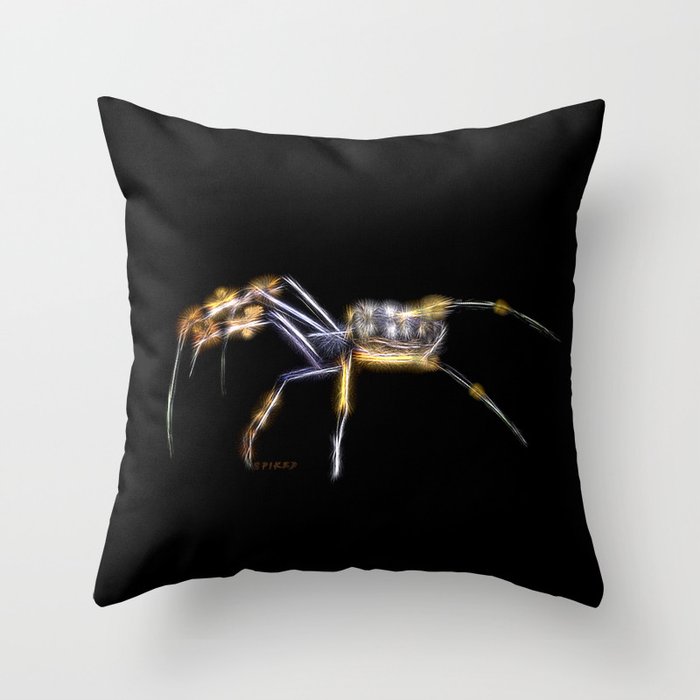 Spiked Yellow Spider Throw Pillow