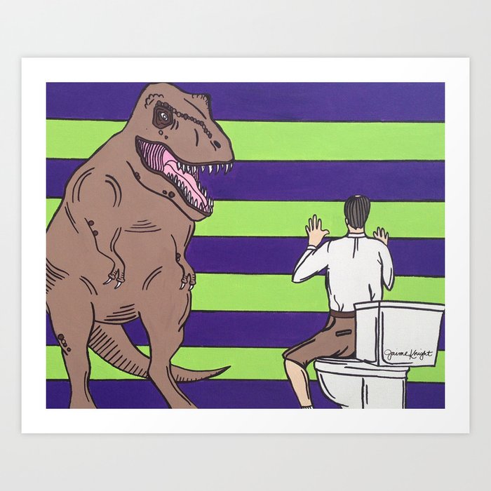 Jurassic Park "Died on the Shitter" Art Print