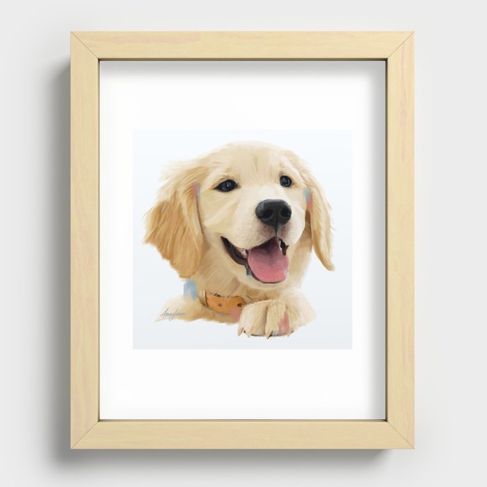 Golden Retriever Pup Recessed Framed Print