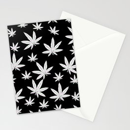Black & White Weed Marijuana Cannabis Lovers Smokers  Stationery Card