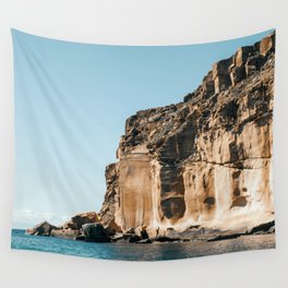 Mexico Photography - Tall Cliff By The Ocean Shore Wall Tapestry
