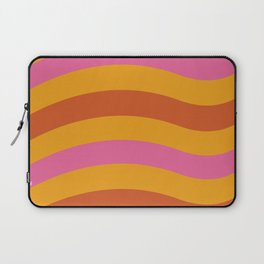 Retro Style Minimal Lines Background - Violet and Marigold Laptop Sleeve